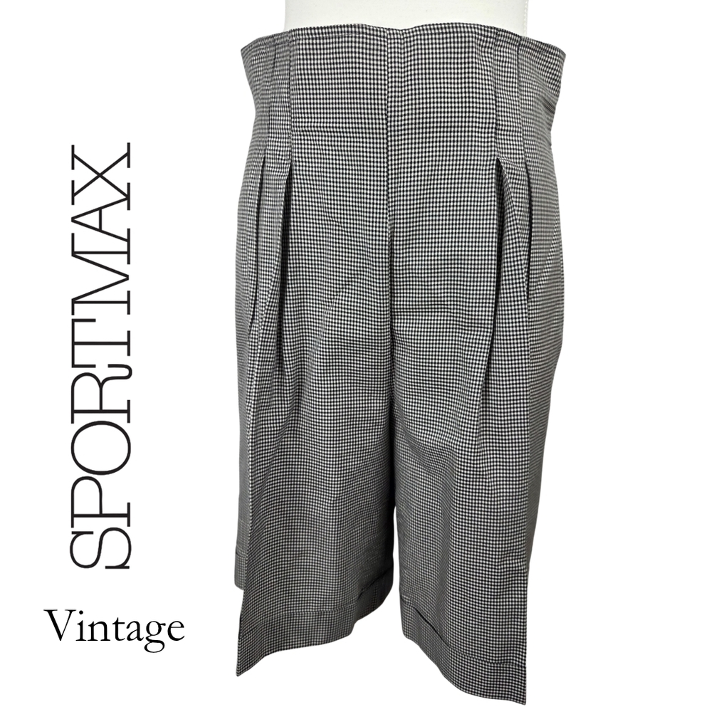 Sportmax Vintage 90s High-Waist Black & White Shorts